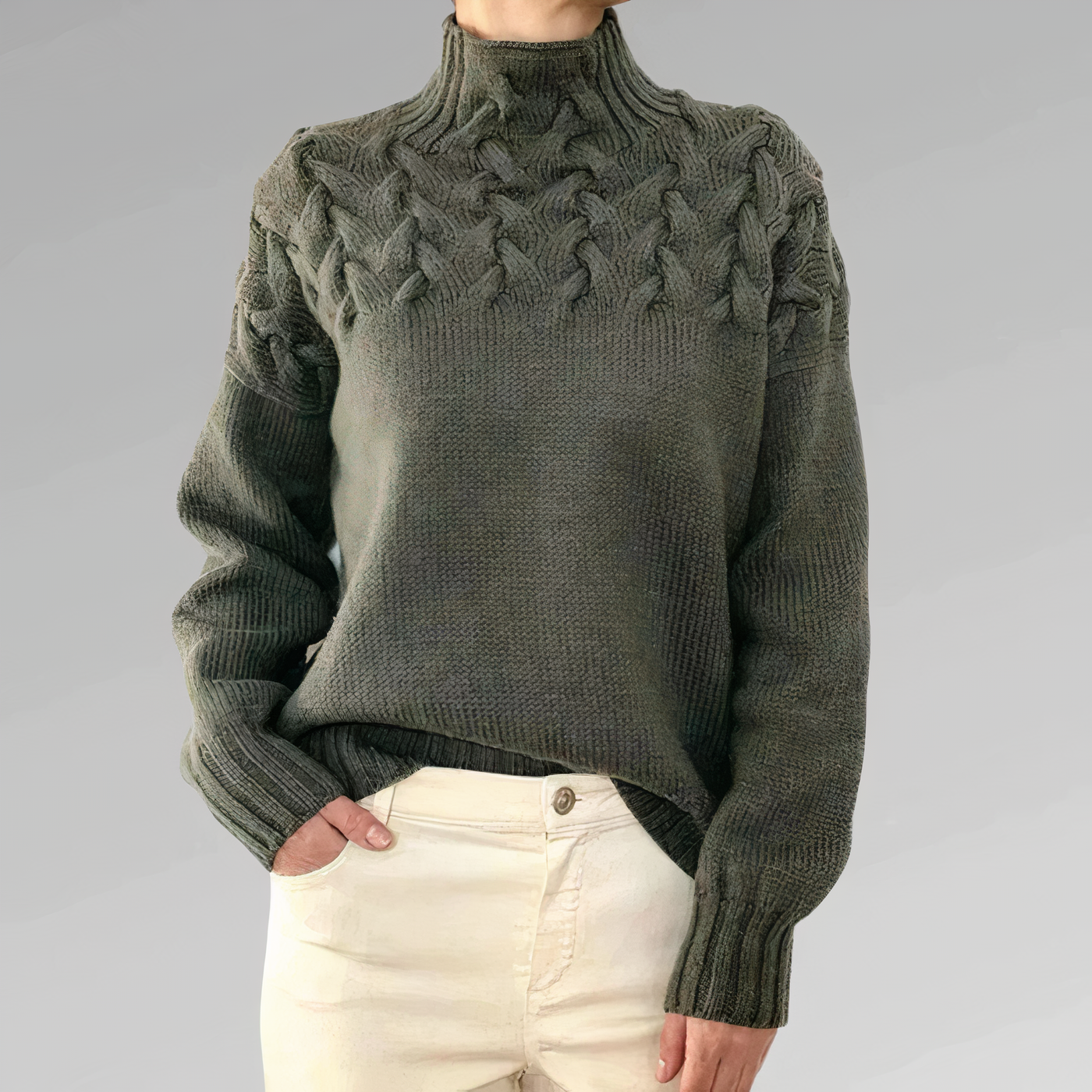 Mariam - Strickpullover mit Zopfmuster