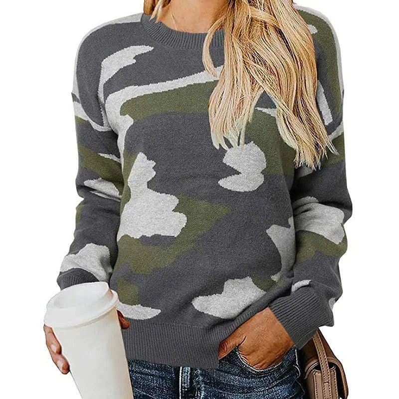 Maria™ |  Camouflage Leopard Strickpullover