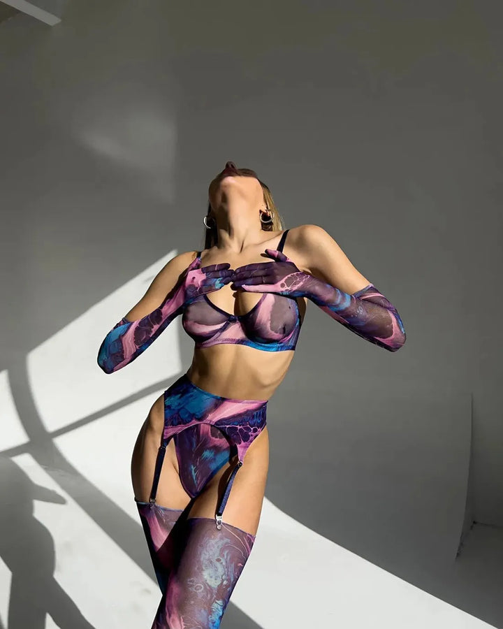 Serena | 5-teiliges Tie Dye Dessous Set