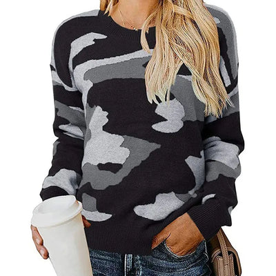 Maria™ |  Camouflage Leopard Strickpullover