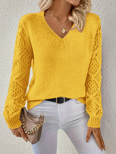 Ina™ - Lässiger Strickpullover mit V-Ausschnitt