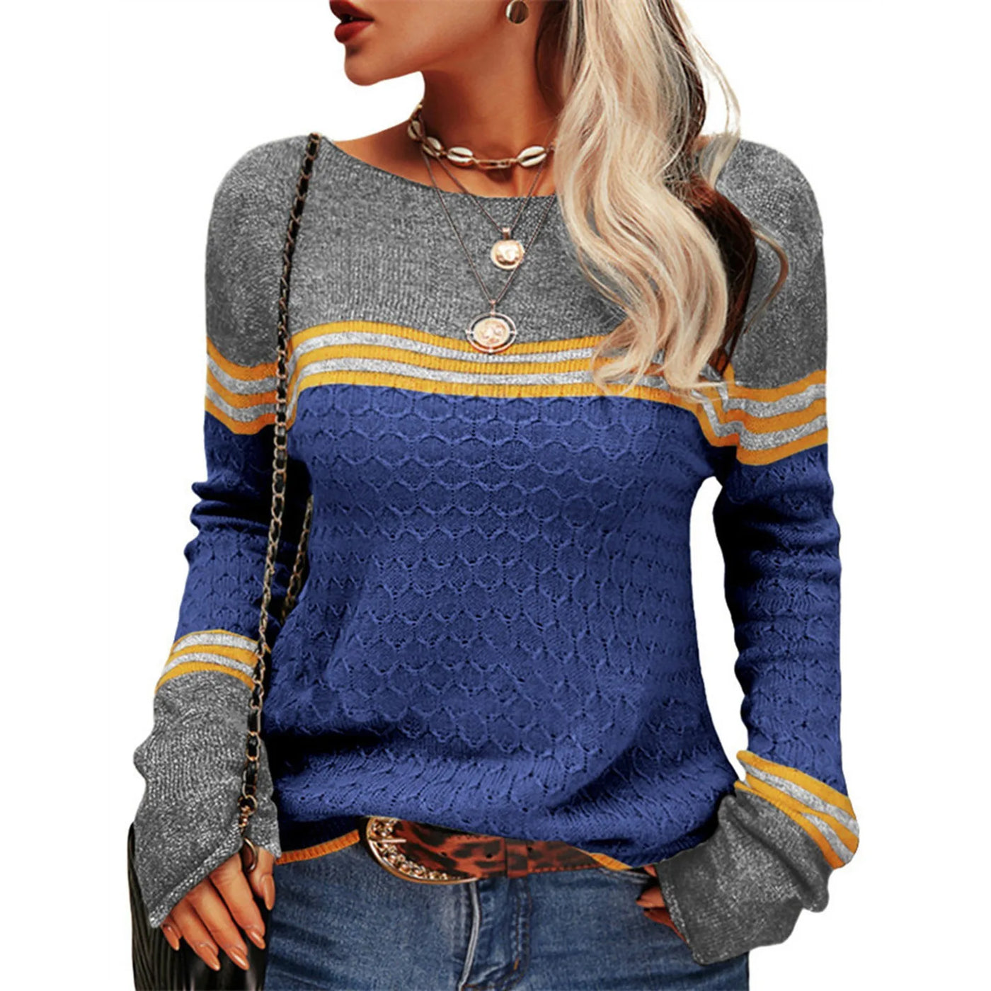 Ria™ | Lässig gestreifter Strickpullover