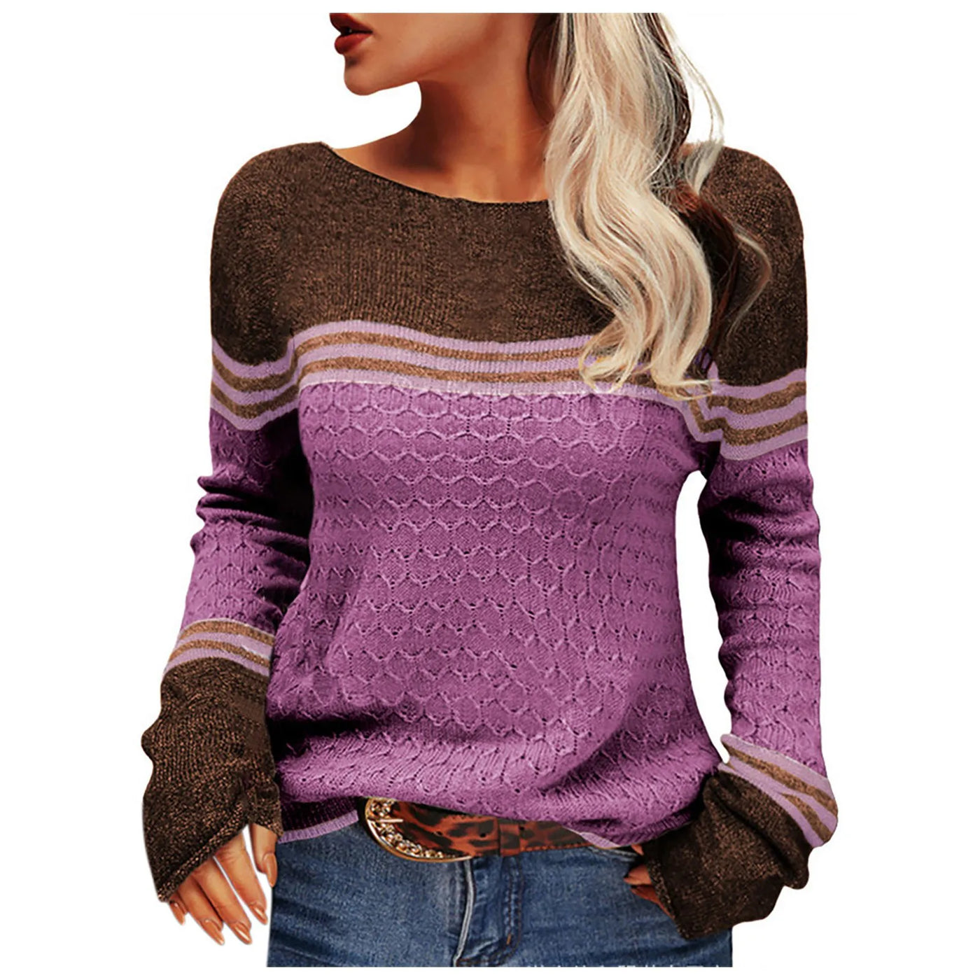 Ria™ | Lässig gestreifter Strickpullover