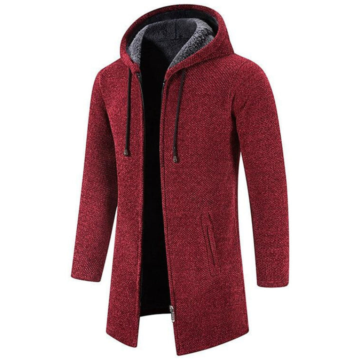 Jack - Mittellange Wollstrickjacke mit Kapuze