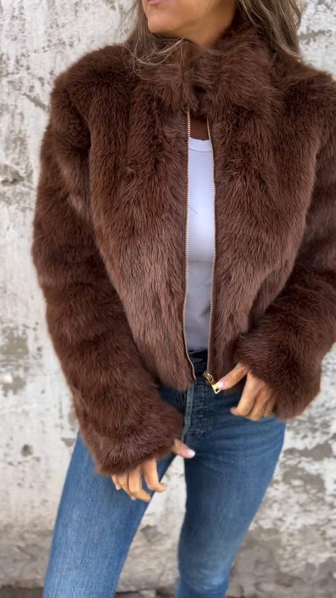 Zara- Faux Fur Jacket